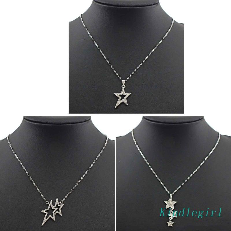 King Vòng cổ Xương Quai Xanh Hình Ngôi Sao Năm Cánh Đính Kim Cương Đơn Giản Thời Trang Xu Hướng Niche Ins Cho Học