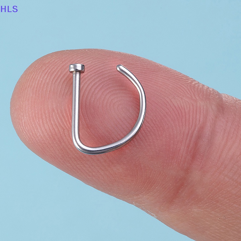 Set 3 Khuyên Mũi 18G Hình Chữ D Bằng Thép Không Gỉ Cá Tính