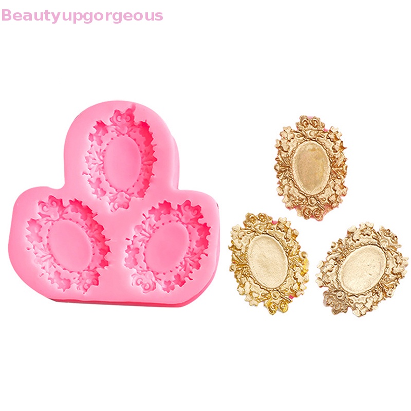 [Beautyupgorgeous] Khuôn Silicone Làm Khung Ảnh Cổ Điển Phù Hợp Cho Trang Trí Bánh Sô Cô La / Đất Sét Epoxy Polymer