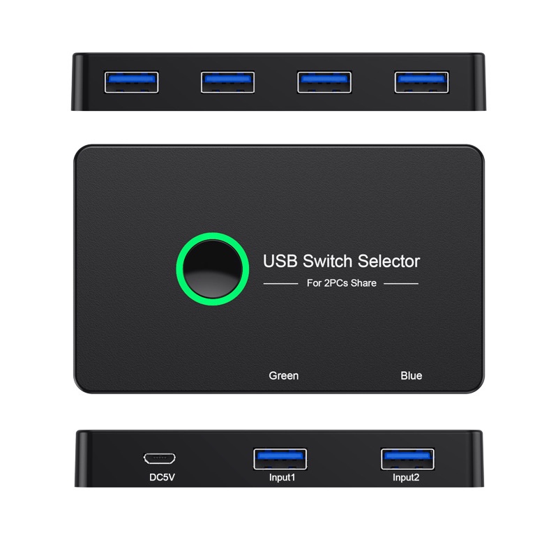 Bộ Chuyển Đổi USB 3.0 2 Cổng Chia 4 Cổng USB Cho PC / Máy In / Scan / Chuột / Bàn Phím