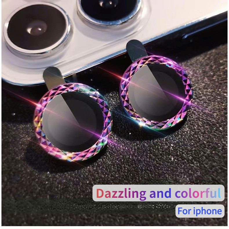 Miếng dán kim loại bảo vệ tròng kính camera sau mạnh mẽ thích hợp cho iphone 11 12 13 14 Pro Max Mini