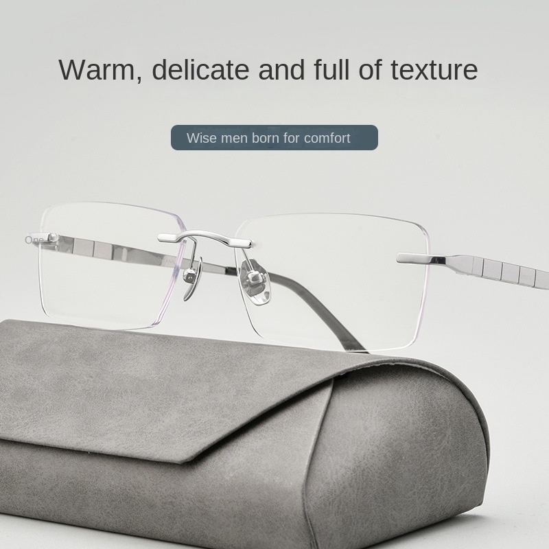 Gọng Kính F91092T Beta Titan Không Gọng Siêu Nhẹ Phong Cách Doanh Nhân Cho Nam