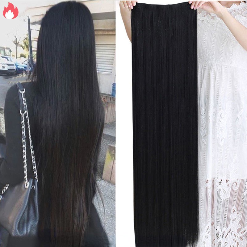 Tóc Giả Thẳng Dài 24Inch Tự Nhiên Vô Hình Cho Nữ