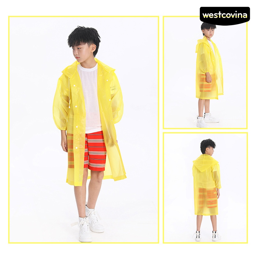 [COD]☁Áo Mưa EVA Dáng Dài Có Mũ Trùm Che Phủ Toàn Diện Dành Cho Bé Trai Gái
