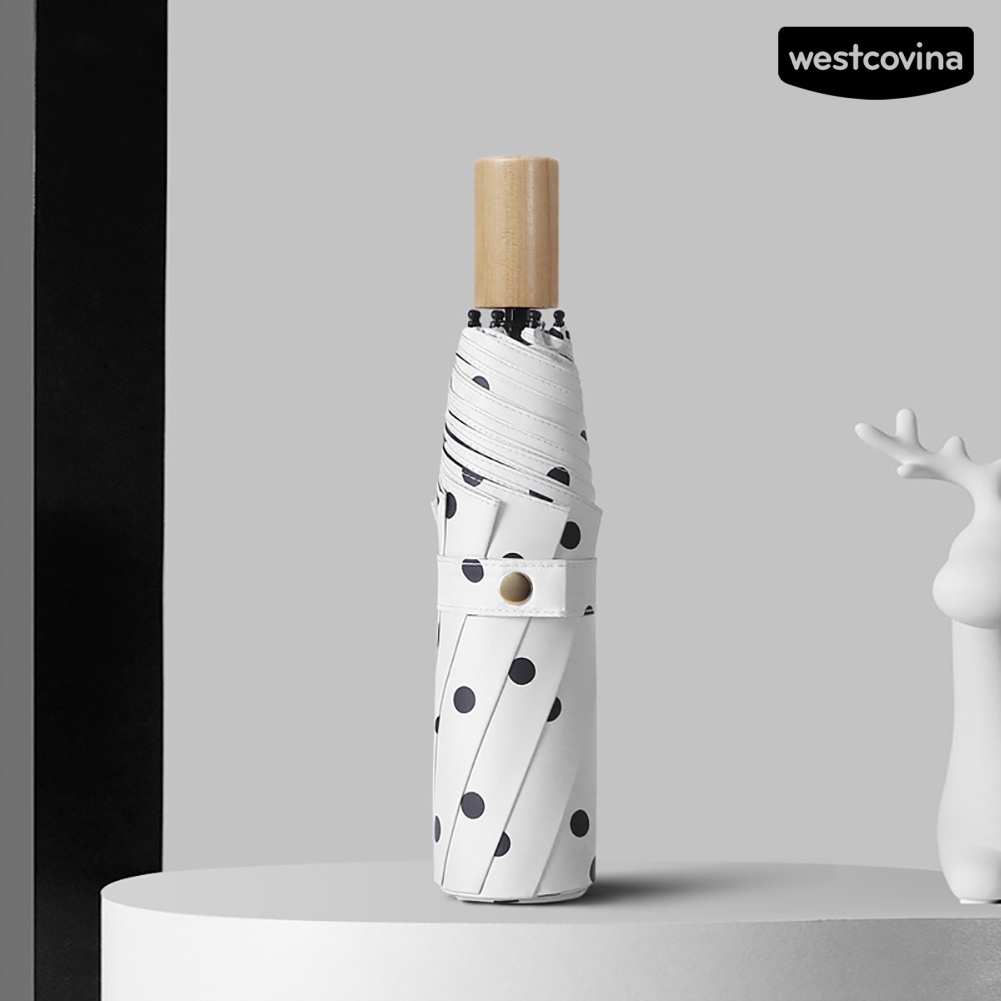 [COD]☁Dù Gấp Chống Nắng / Gió / Thấm Nước Họa Tiết Chấm Bi Thời Trang