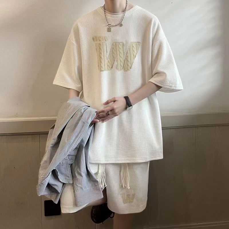 Set Áo Thun Ngắn Tay Form Rộng Và Quần Short Thời Trang Mùa Hè Dành Cho Nam
