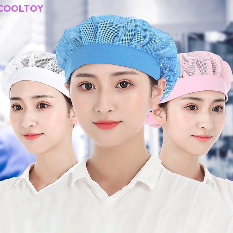 Cooltoy Mũ Đầu Bếp / Phục Vụ Nhà Hàng / Quán Cà Phê Phối Lưới Co Giãn Thoáng Khí Cho Nam Và Nữ
