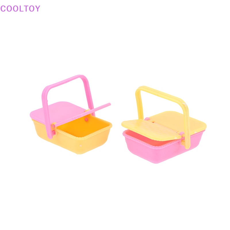 Set 2 Giỏ Nhựa Mini 1: 12 Màu Sắc Ngẫu Nhiên Trang Trí Nhà Búp Bê