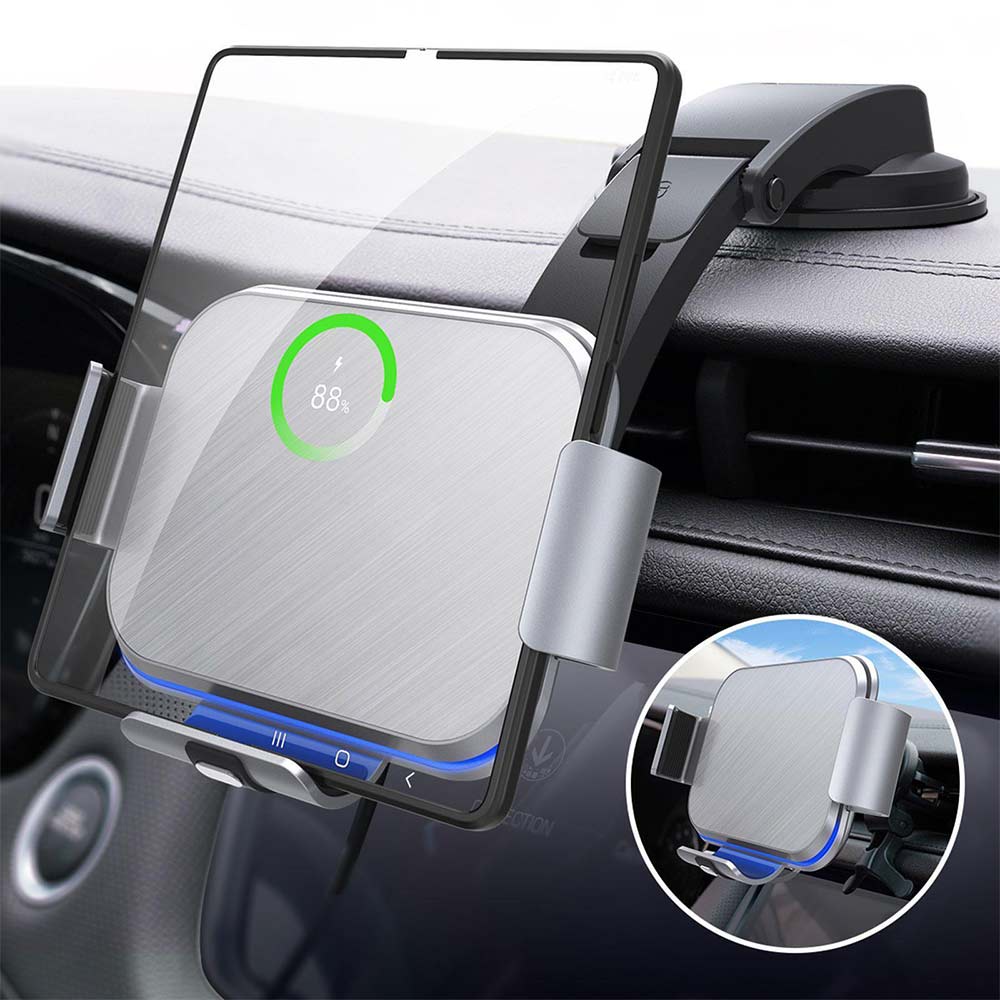 For Samsung Fold 4/3 Folding Screen Mobile Phone Car Holder NQ7 Charger Wireless W8G7