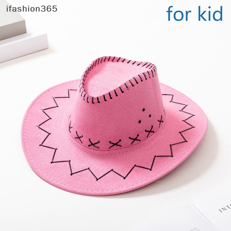 Mũ Cao Bồi Giả Da Vành Rộng Thời Trang Phương Tây ifashion365