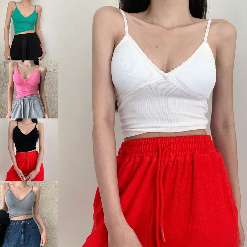 Áo Croptop Hai Dây Cổ Chữ V Hở Lưng Quyến Rũ Thời Trang Dành Cho Nữ