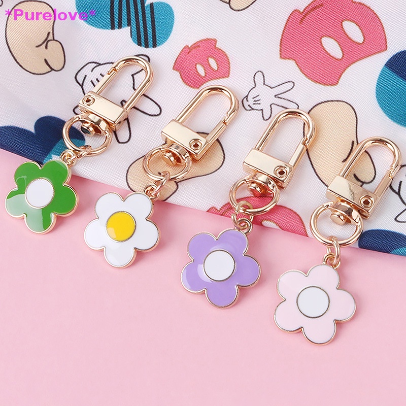 1 Móc Khóa Kim Loại Hình Bông Hoa Nhỏ Xinh Xắn Mới