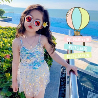 Bộ Đồ Bơi Một Mảnh Họa Tiết Nàng Tiên Cá Dễ Thương Cho Bé Gái