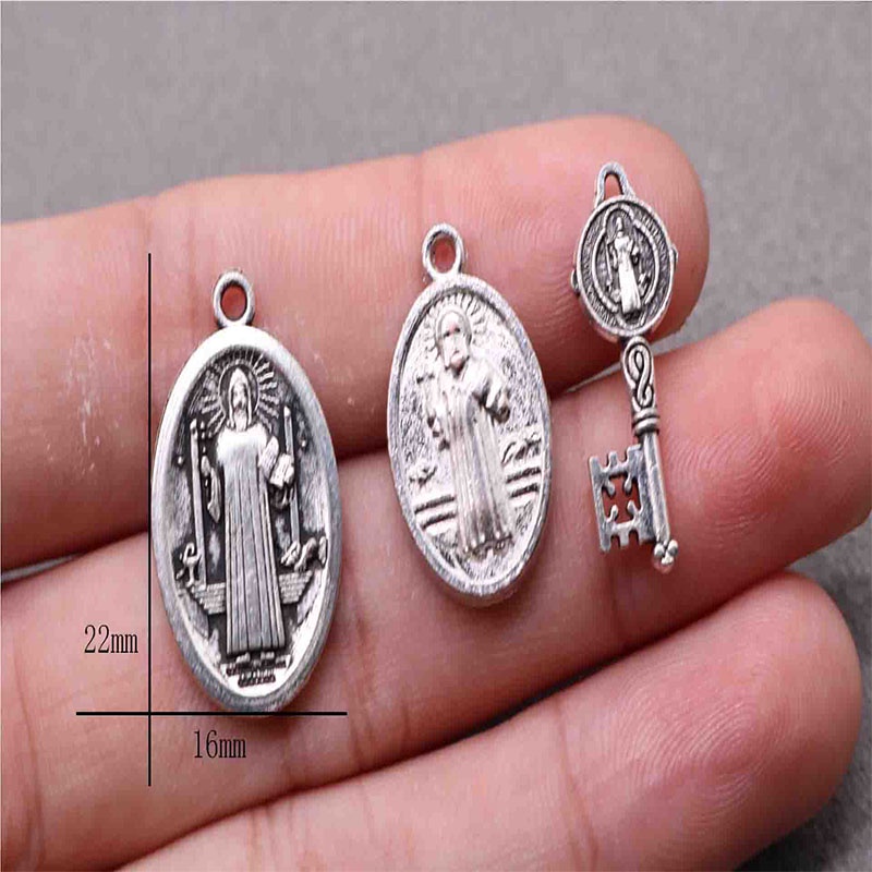 10 Cái/Tôn Giáo Tôn Giáo Benedict Amulet Handmade Đính Hạt Huy Chương Tôn Giáo