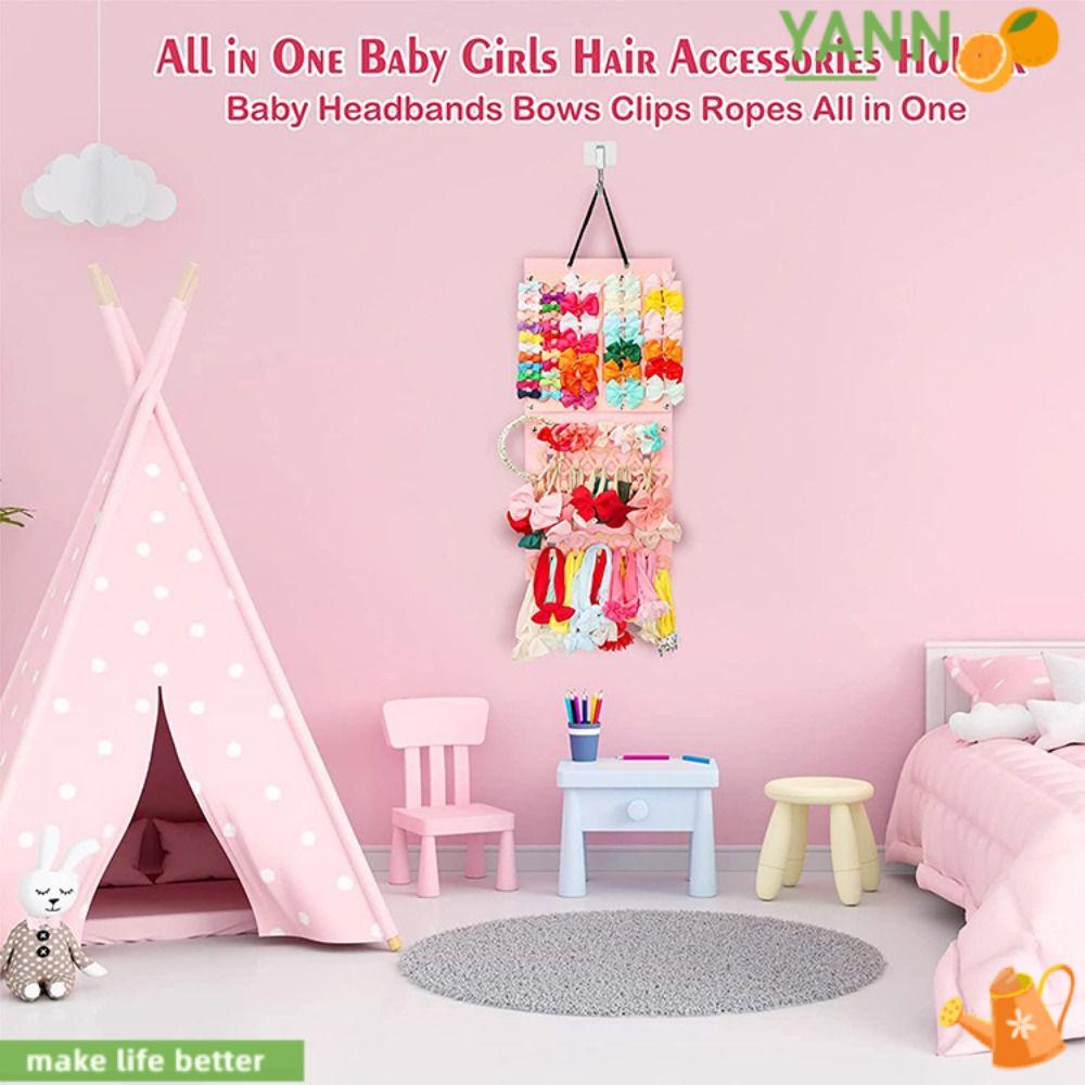 Giá Đỡ Túi Xách / Kẹp Tóc / Nơ Bằng Vải Nỉ Treo Tường Tiện Lợi Dành Cho