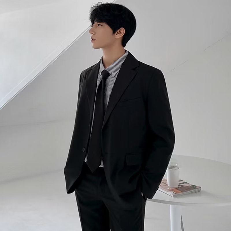 DICHUANGZHE Áo Khoác Vest Tay Dài Hai Hàng Nút Cài Sau Lưng Thời Trang Cho Nam