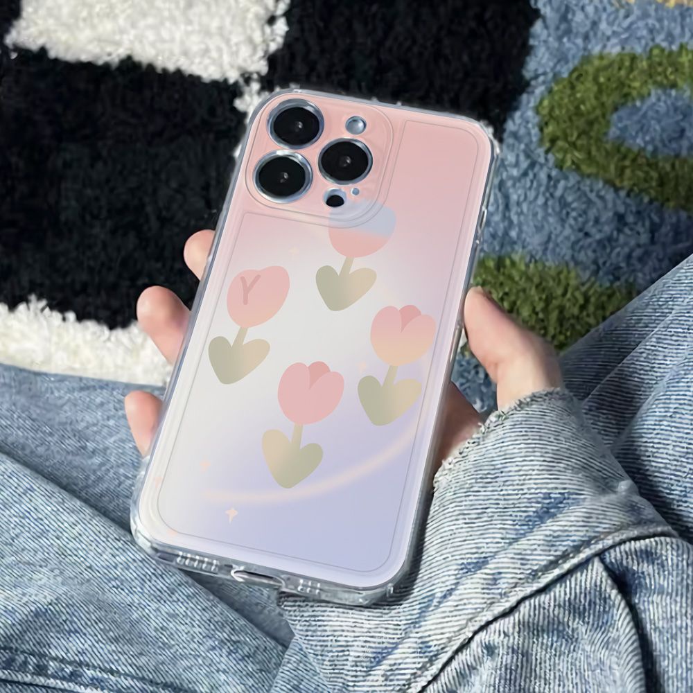 ✅Ốp Điện Thoại Mềm Chống Sốc Họa Tiết Hoa Tulip Đơn Giản Cho Iphone 78 14pro 13116ins Plus 12 Max Mty 8
