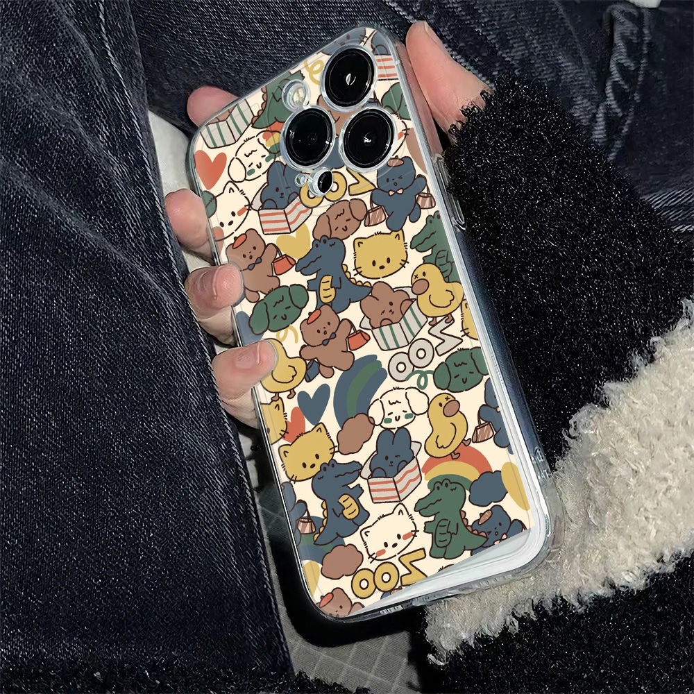 ✅Ốp Điện Thoại Mềm Chống Sốc In Hình Động Vật Đơn Giản Cho Apple Iphone 14pro Max6In78 13iPhone1211plus