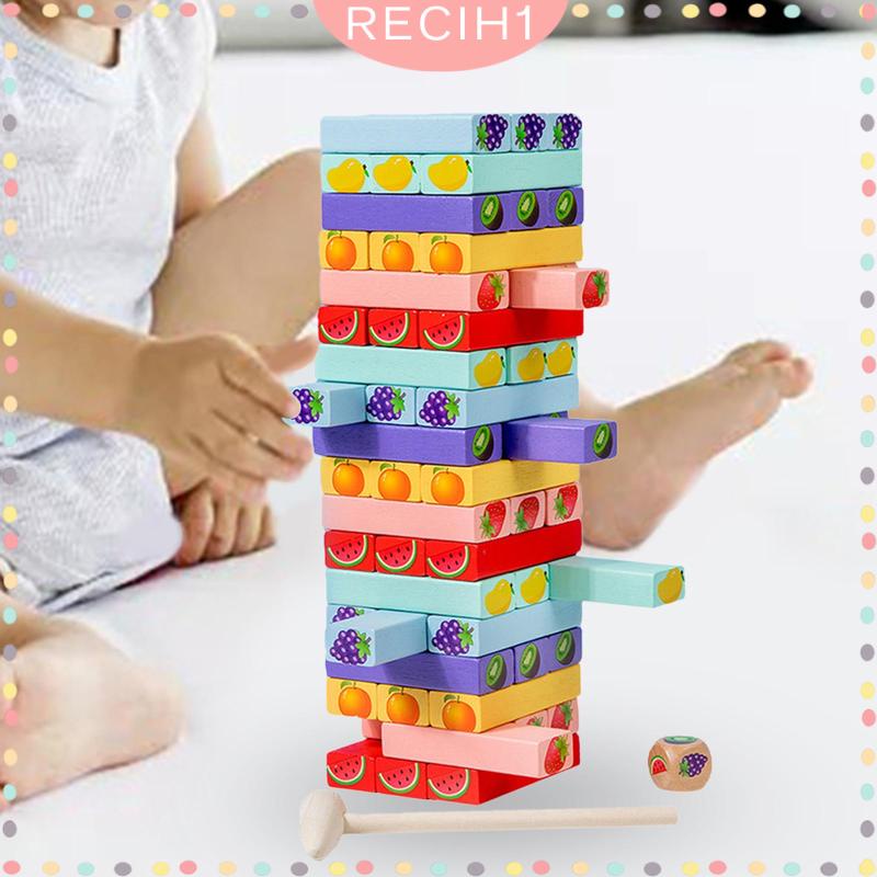 Bộ Đồ Chơi 54 Khối Gỗ Xếp Chồng Lên Nhau Nhiều Màu Sắc Dùng Làm Quà Tặng Sinh Nhật Cho Gia Đình