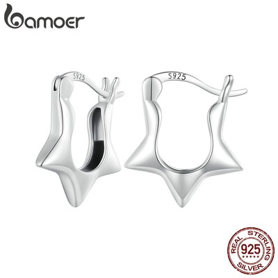 Bamoer Bông Tai Bạc 925 Hình Ngôi Sao Đơn Giản Thời Trang sce1615