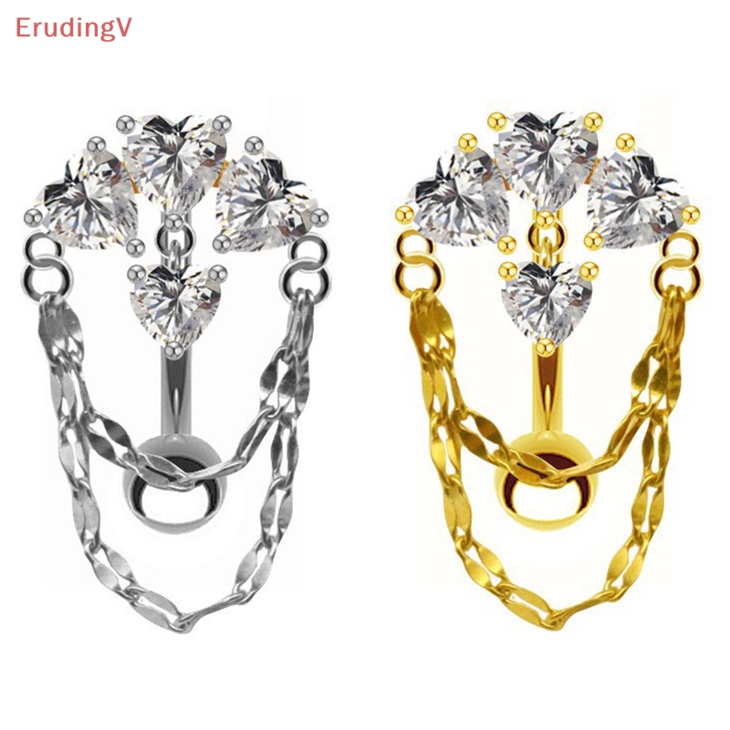 [ErudingV] Khuyên Rốn Bằng Thép Không Gỉ Đính Đá Zircon Hình Trái Tim Gợi Cảm [Mới]
