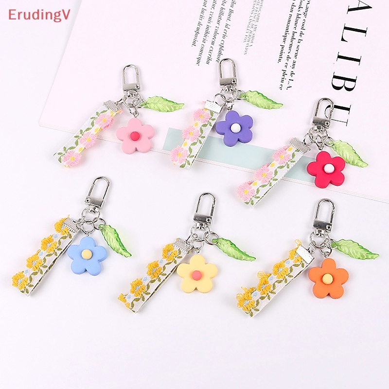 [ErudingV] Móc Khóa Hình Hoa Hướng Dương Xanh Lá Dễ Thương Trang Trí Ba Lô [Mới]