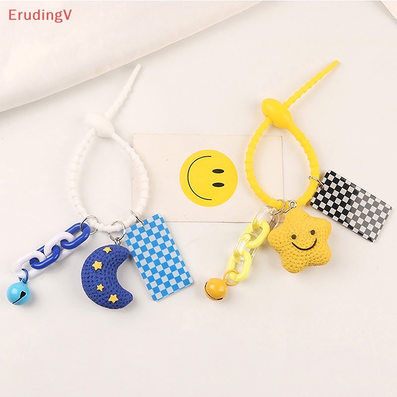 DELL [ErudingV] Móc Khóa Hình Hamburger Mặt Trăng Ngôi Sao Dễ Thương Trang Trí Ba Lô [Mới]