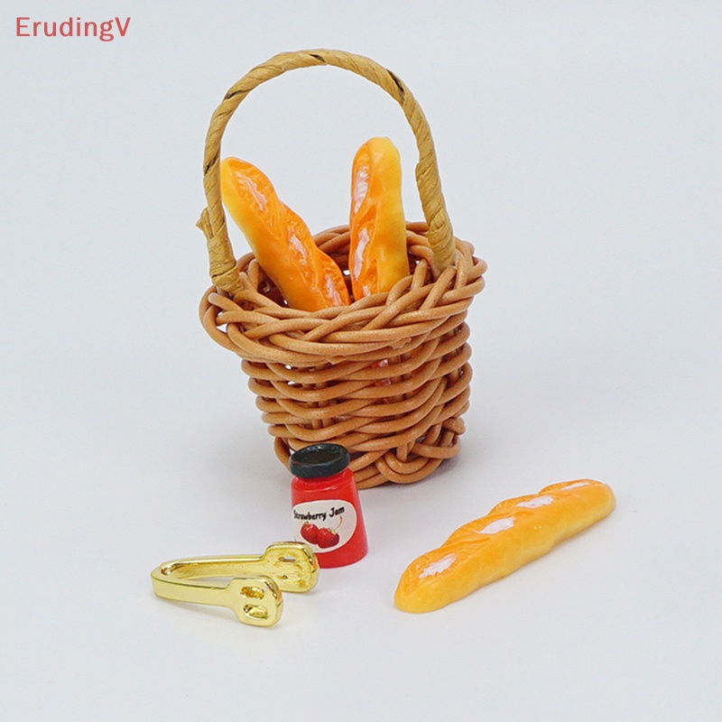 [ErudingV] 1 Bộ Giỏ Đựng Bánh Mì Dâu Tây Tỉ Lệ 1 / 12 Dành Cho Nhà Búp Bê