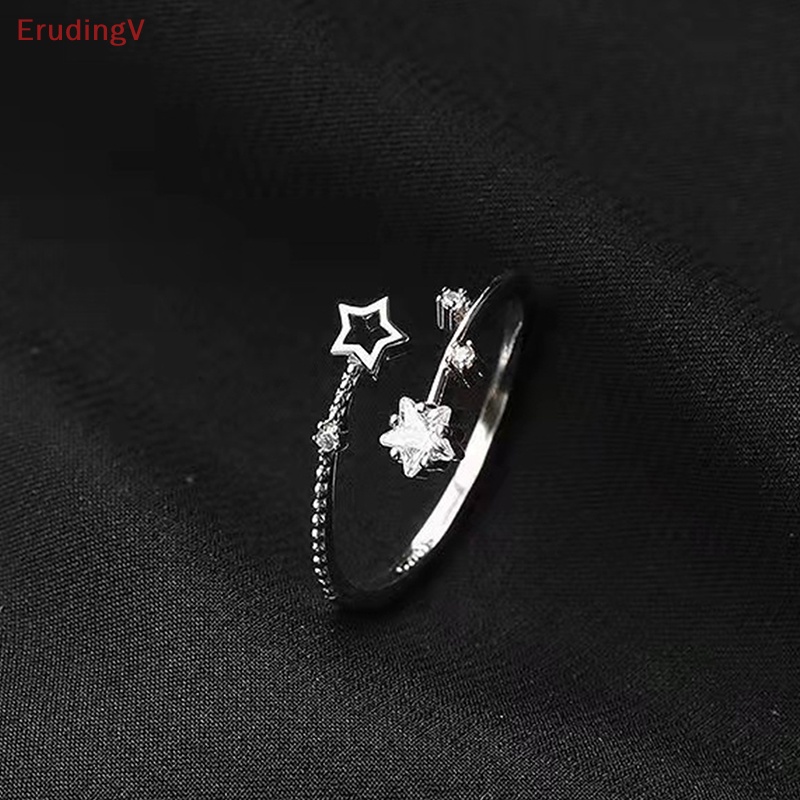 [ErudingV] Nhẫn Hở Đính Đá Zircon Ngôi Sao Lấp Lánh Có Thể Điều Chỉnh Thời Trang Đa Năng Trang Sức Cưới [Mới]