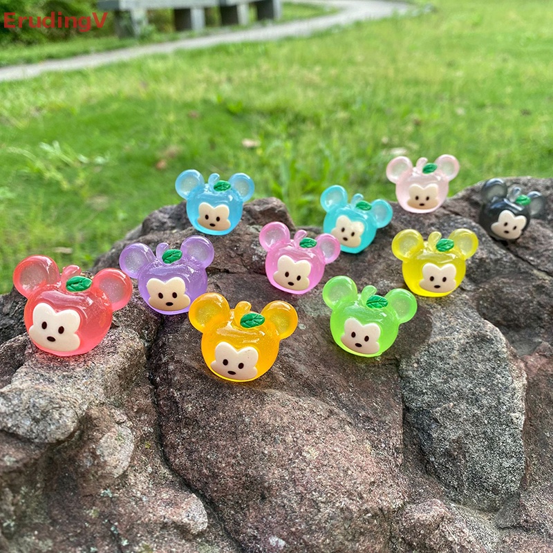 [ErudingV] 1 Búp Bê Chuột Micky Mini Bằng Nhựa Resin Dạ Quang Màu Sắc Ngẫu Nhiên Trang Trí Bảng Điều Khiển Xe Hơi
