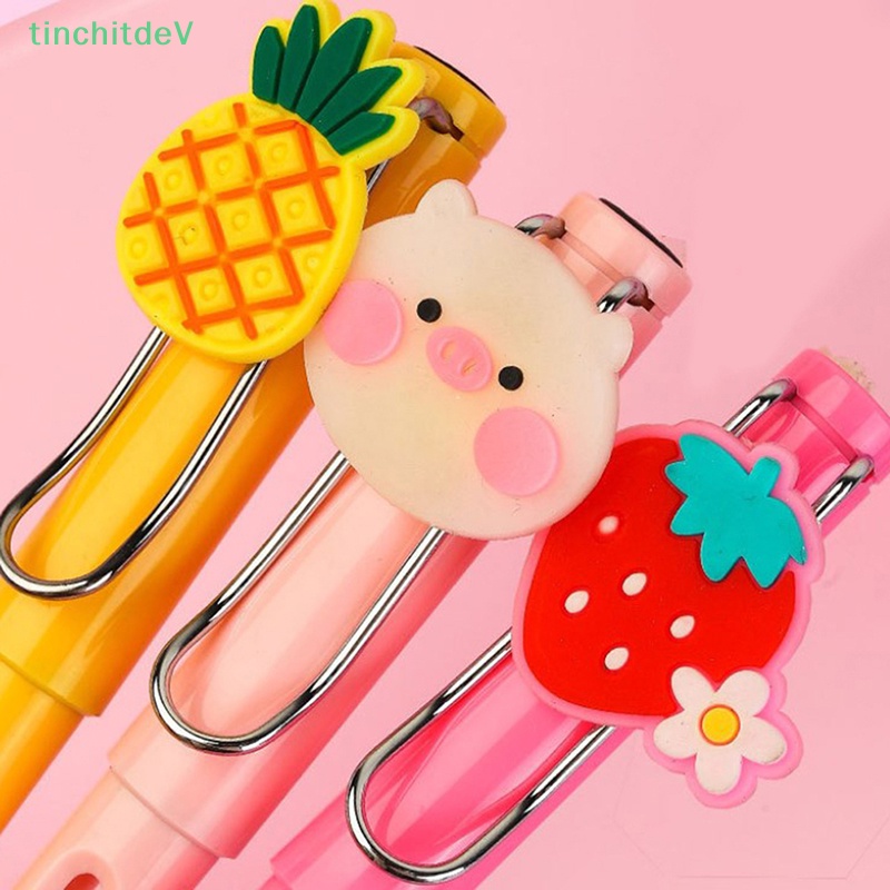 Bút Chì Kẹp Giữ Kèm Gôm Tẩy Hình Động Vật / Trái Cây Dễ Thương Sáng Tạo