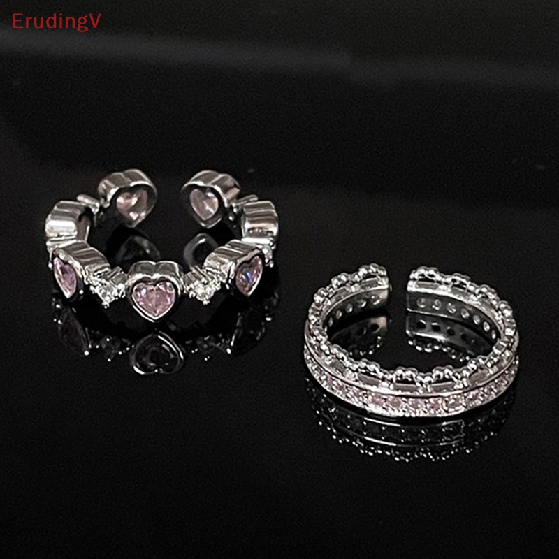 [ErudingV] Nhẫn Dạng Hở Hình Trái Tim Mắt Mèo Màu Hồng Phong Cách Punk Gothic Sáng Tạo Thời Trang Làm Quà Tặng Cho Nữ [Mới]