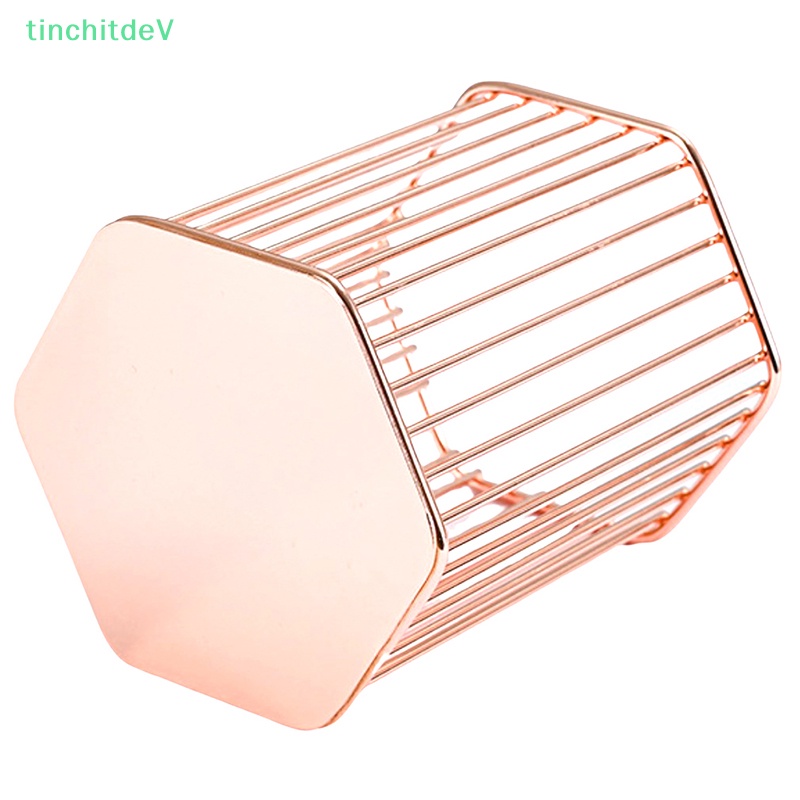 Hộp Đựng Bút Để Bàn Bằng Kim Loại Màu Vàng Hồng Sang Trọng