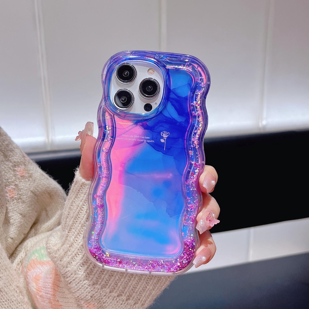 Ốp Điện Thoại TPU Mềm Trong Suốt Phối Kim Tuyến Nước Chống Sốc Cho iPhone 12 13 14 Pro Max