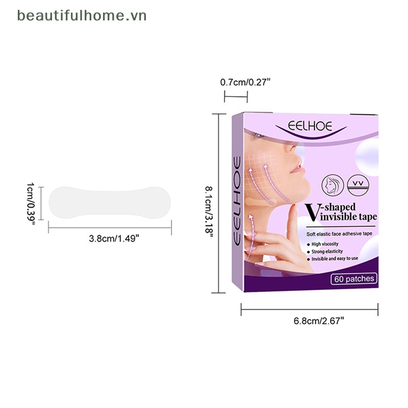 Bộ 60 Miếng Dán Tạo Khuôn Mặt Chữ V Vô Hình