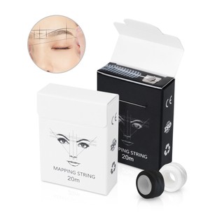Dây vẽ lông mày 20m kèm thước định vị mực xăm màu nâu / đen / đỏ tiện dụng