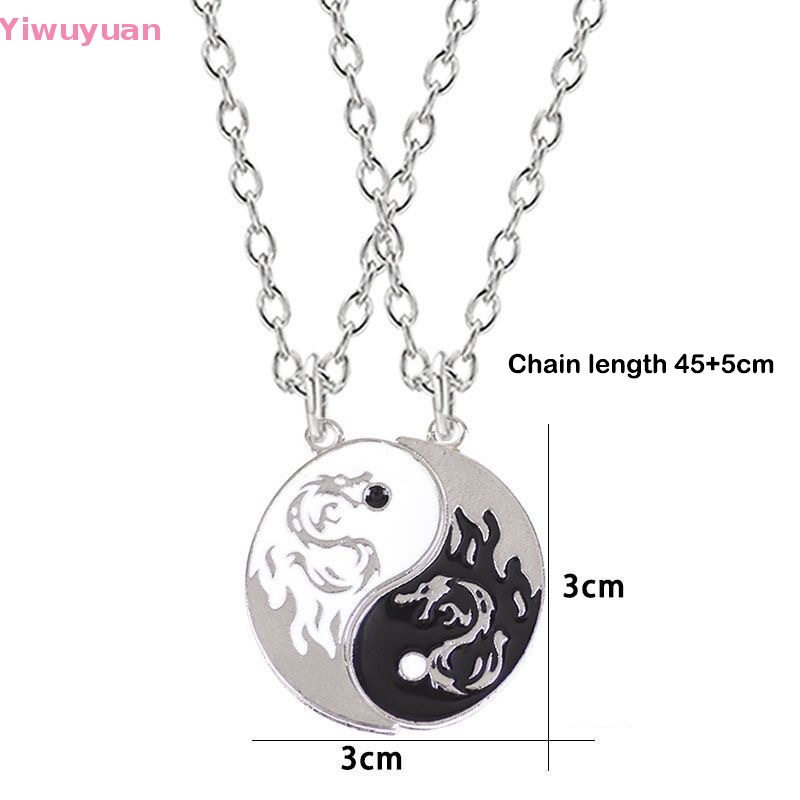 < Yiwuyuan > Vòng cổ Mặt Hình Rồng Và Âm Dương Khâu Hai Cánh Hoa Bằng Hợp Kim Thời Trang Làm Quà Sinh Nhật Mới