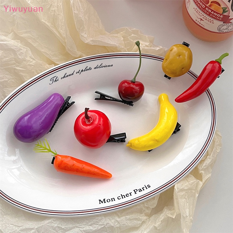 Kẹp Tóc Hình Trái Cây Và Rau Củ Dễ Thương Cho Bé Gái