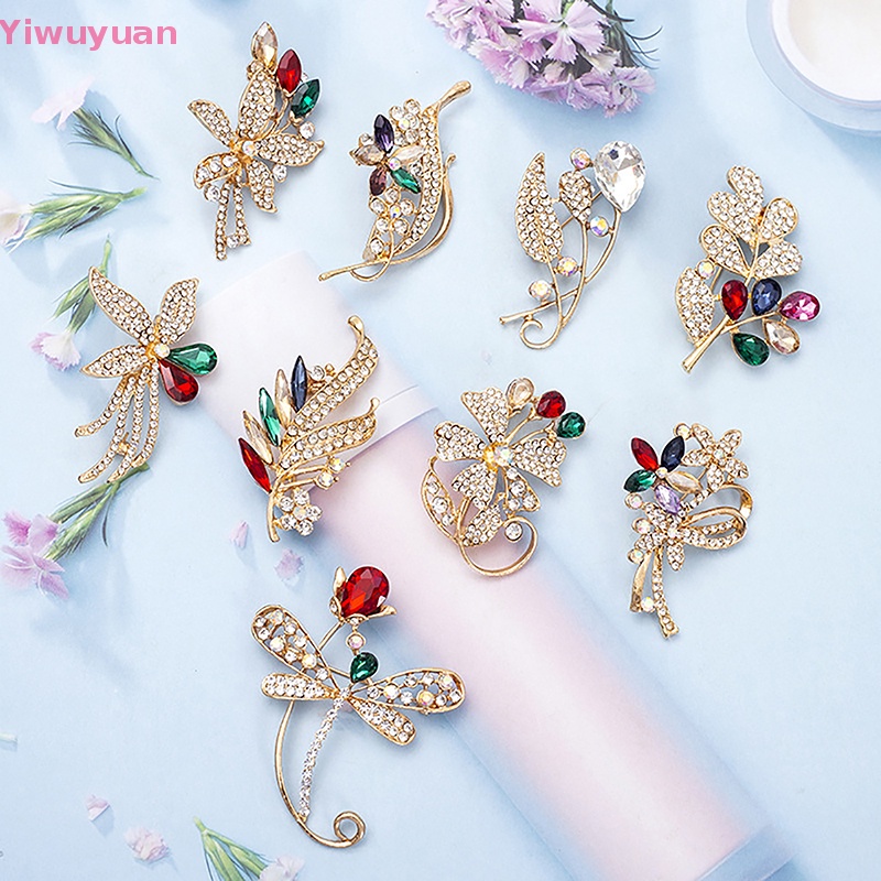 Ghim Cài Áo Hình Hoa Đính Đá Nhiều Màu Sắc Phong Cách Vintage Mới