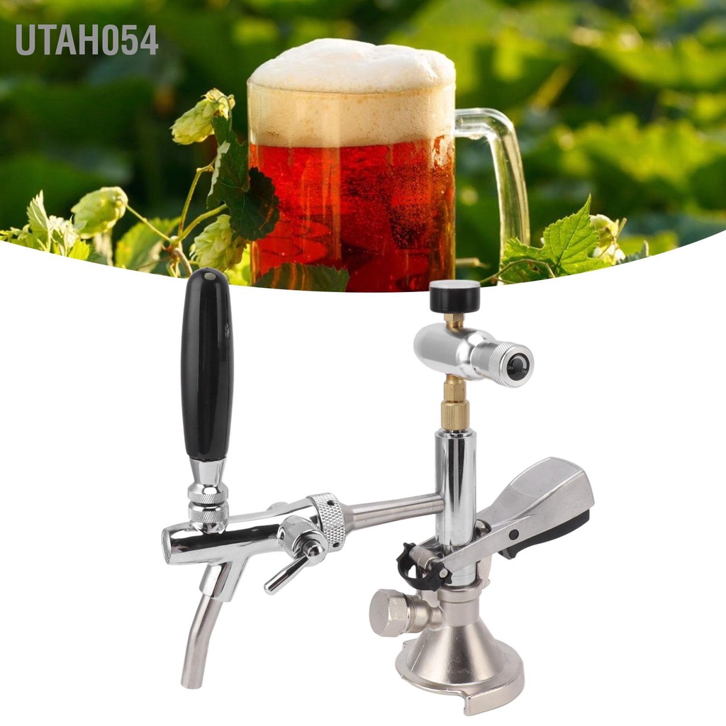 Utah054 Máy bơm bia tiệc tùng 4in thùng bằng đồng thau thép không gỉ Có thể tái sử dụng tươi Kegerator với hồ đo áp suất cho quán bar dã ngoại tại nhà