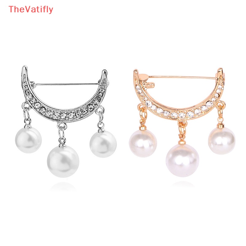 Ghim Cài Áo Hình Mặt Trăng Đính Ngọc Trai Thanh Lịch Cho Nữ