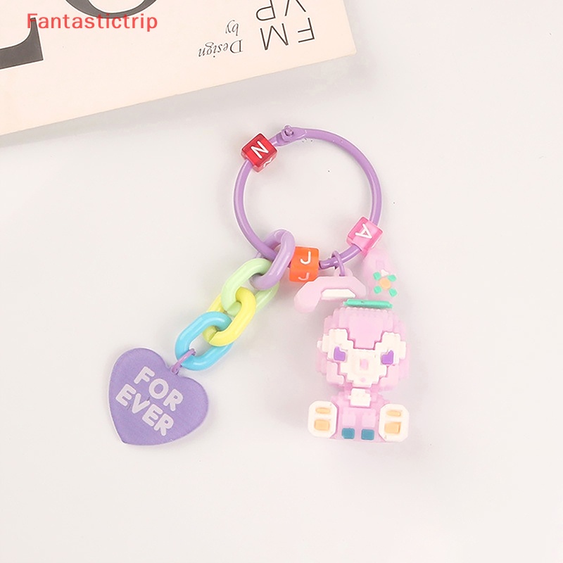 [Fantastictrip] Móc Khóa Khối Lập Phương StellaLou Hình Thỏ / Vịt Daisy Hoạt Hình Trang Trí Ba Lô / Ô Tô Mới