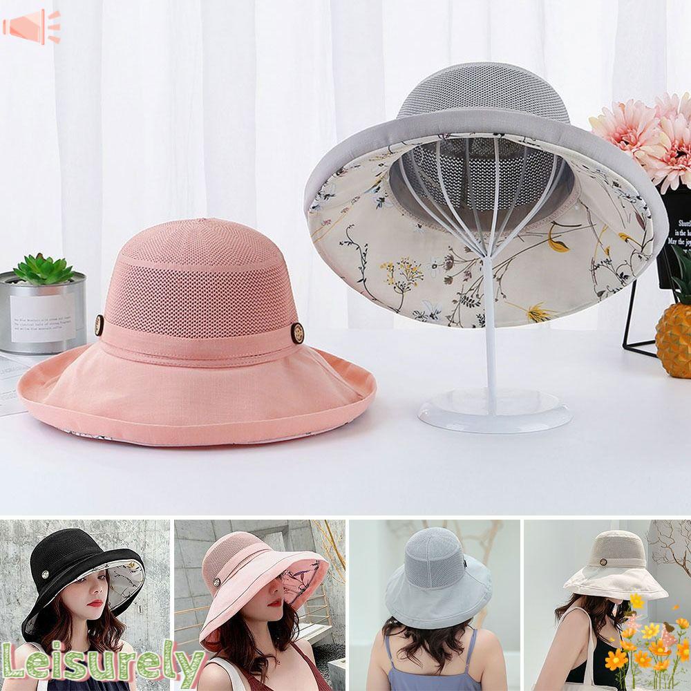 Nón Bucket Panama Vành Rộng Thoáng Khí Có Thể Gấp Gọn Cho Nữ