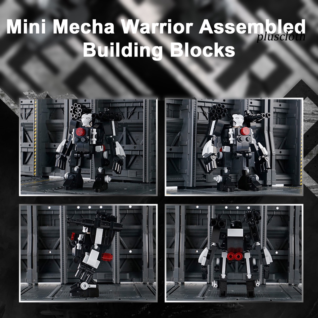 < Plus > Đồ Chơi Đồ trang trí Lắp Ráp Chiến Binh Mecha Bằng Nhựa Màu Đen Có Khớp Cử Động DIY Làm Quà Tặng Cho Bé