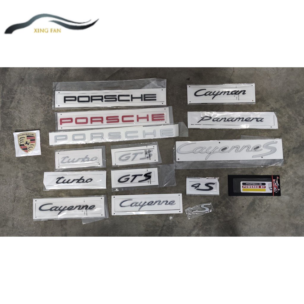 Logo Dán Trang Trí Xe Hơi Porsche Cayenne Cayman Panamera Macan 911 Boxster S GTS GT3 Turbo OEM