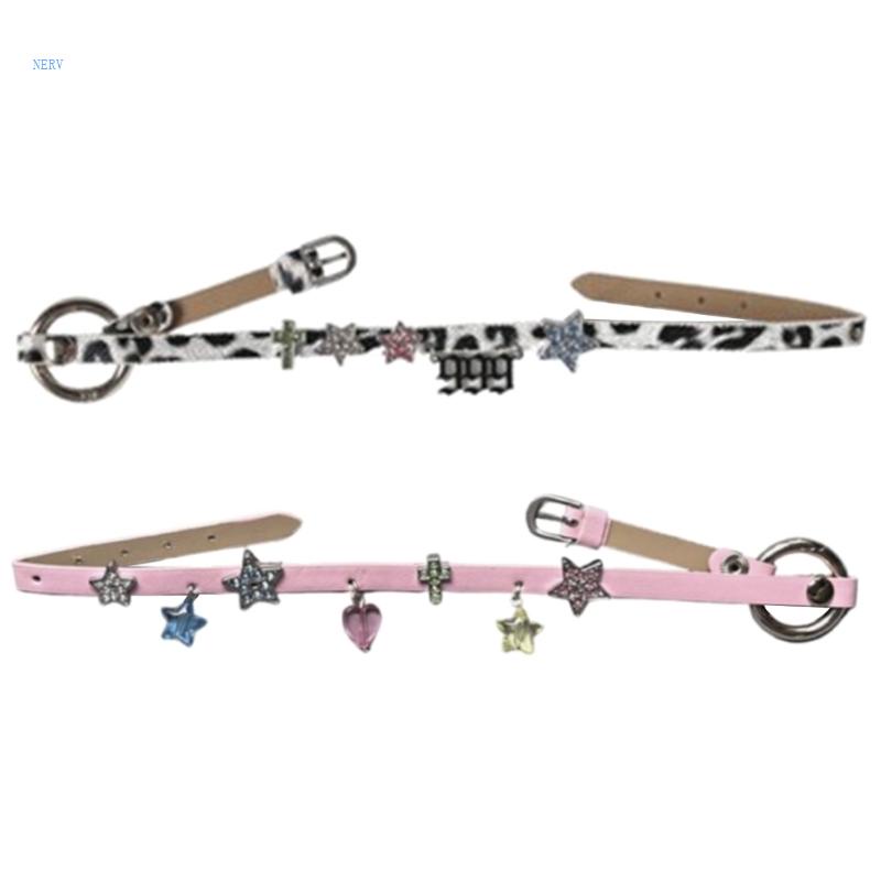 Vòng Cổ Choker Bằng Da Đính Đá Hình Trái Tim / Thánh Giá Phong Cách Punk Y2K DIY Dành Cho Nữ