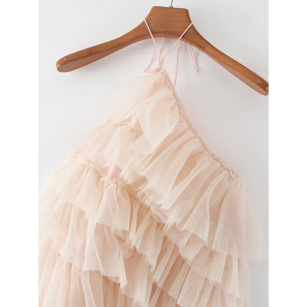 Uibey Đầm Lưới Cổ Treo 5030