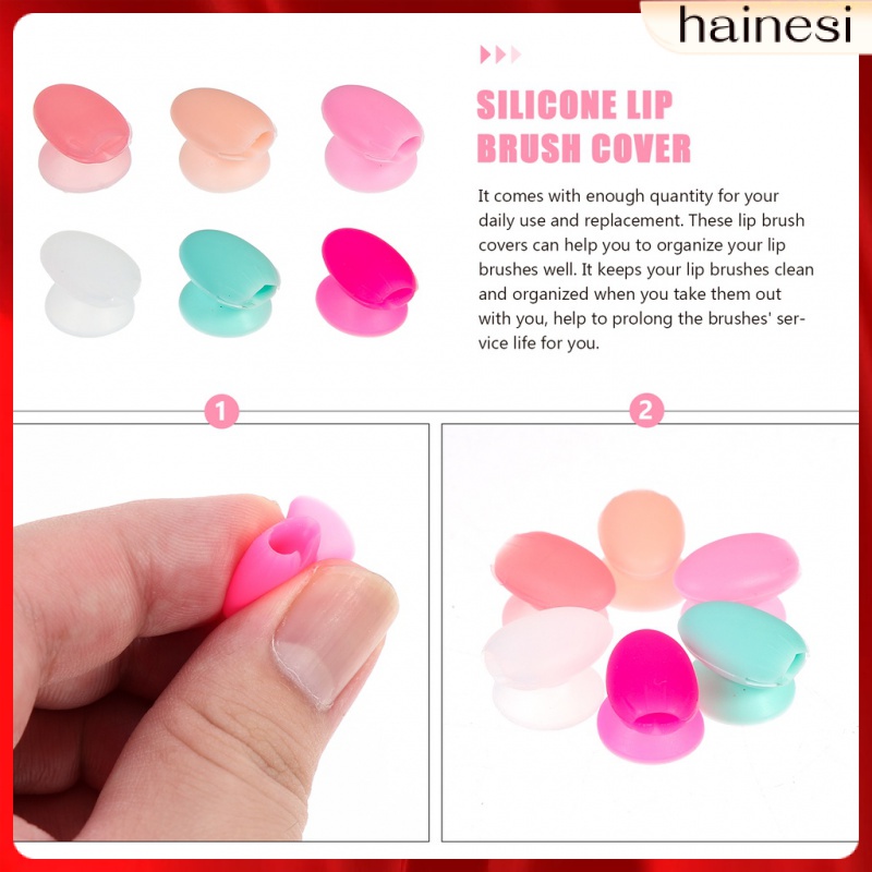 Set 6 Cọ Trang Điểm Môi Bằng Silicone Chống Thất Lạc