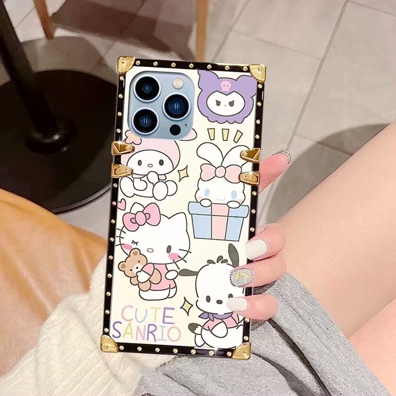 Hàng Mới Về Ốp Điện Thoại Hình Vuông Họa Tiết Hoạt Hình Cho iPhone XSmax XR XS / IX 7Plus / 8P 6SPlus / 6P 7 / 8 / SE 2020 6 / 6S 13mini 12mini