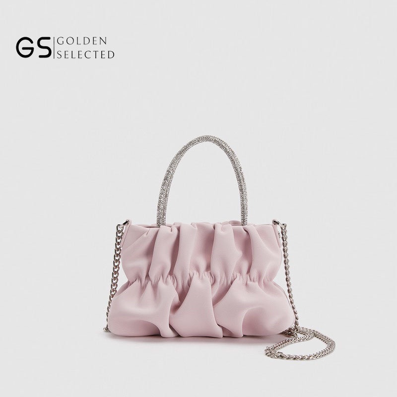 Túi Xách Đeo Vai Hình Đám Mây Mini Đính Đá Phối Dây Xích Thời Trang Dành Cho Nữ